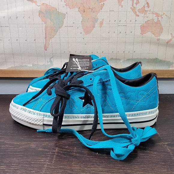 BRAND NEW Converse One Star Pro Ox Sean Pablo Rapid Teal Men Sz 8.0 Women Sz 9.5 - Picture 2 of 9